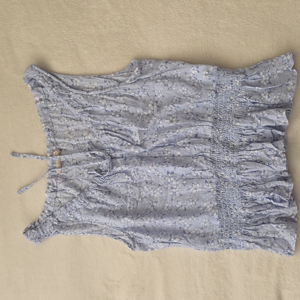 Floral Sleeveless Top - Light Blue